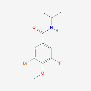 molecular formula C11H13BrFNO2 B8156696 3-Bromo-5-fluoro-N-isopropyl-4-methoxybenzamide 