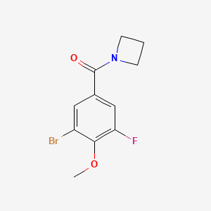 molecular formula C11H11BrFNO2 B8156708 Azetidin-1-yl(3-bromo-5-fluoro-4-methoxyphenyl)methanone 