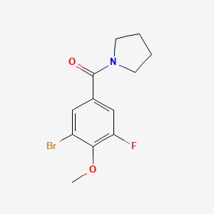 molecular formula C12H13BrFNO2 B8156713 (3-Bromo-5-fluoro-4-methoxyphenyl)(pyrrolidin-1-yl)methanone 