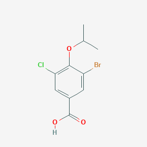 molecular formula C10H10BrClO3 B8156732 3-Bromo-5-chloro-4-isopropoxybenzoic acid 