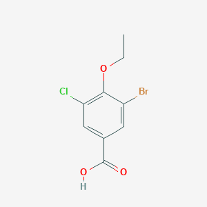 molecular formula C9H8BrClO3 B8156734 3-Bromo-5-chloro-4-ethoxybenzoic acid 