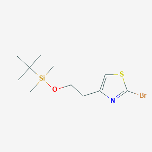 molecular formula C11H20BrNOSSi B8156744 2-Bromo-4-[2-(tert-butyl-dimethyl-silanyloxy)-ethyl]-thiazole 