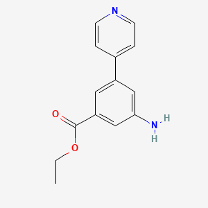 molecular formula C14H14N2O2 B8156766 Ethyl 3-amino-5-(pyridin-4-yl)benzoate 