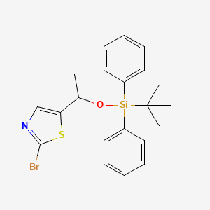 molecular formula C21H24BrNOSSi B8156777 2-Bromo-5-[1-(tert-butyl-diphenyl-silanyloxy)-ethyl]-thiazole 