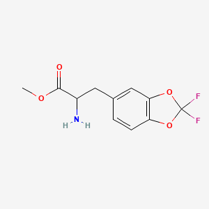 molecular formula C11H11F2NO4 B8156816 Methyl 2-amino-3-(2,2-difluorobenzo[d][1,3]dioxol-5-yl)propanoate 