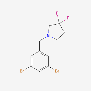 molecular formula C11H11Br2F2N B8156883 1-(3,5-Dibromo-benzyl)-3,3-difluoro-pyrrolidine 