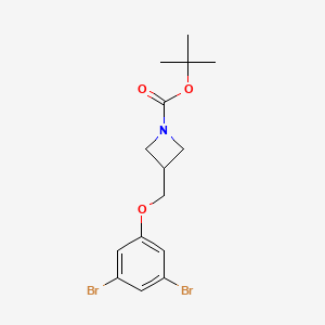 molecular formula C15H19Br2NO3 B8156905 3-(3,5-Dibromo-phenoxymethyl)-azetidine-1-carboxylic acid tert-butyl ester 