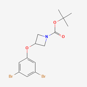 molecular formula C14H17Br2NO3 B8156907 3-(3,5-Dibromo-phenoxy)-azetidine-1-carboxylic acid tert-butyl ester 