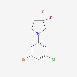 molecular formula C10H9BrClF2N B8156930 1-(3-Bromo-5-chlorophenyl)-3,3-difluoropyrrolidine 