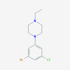 molecular formula C12H16BrClN2 B8156940 1-(3-Bromo-5-chlorophenyl)-4-ethylpiperazine 
