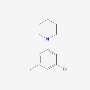 molecular formula C12H16BrN B8156947 1-(3-Bromo-5-methylphenyl)piperidine 