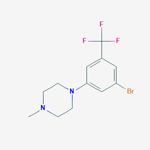 molecular formula C12H14BrF3N2 B8156980 1-(3-Bromo-5-(trifluoromethyl)phenyl)-4-methylpiperazine 