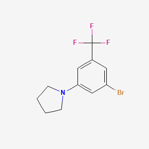 molecular formula C11H11BrF3N B8156986 1-[3-Bromo-5-(trifluoromethyl)phenyl]pyrrolidine 