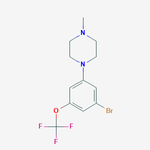 molecular formula C12H14BrF3N2O B8157001 1-(3-Bromo-5-(trifluoromethoxy)phenyl)-4-methylpiperazine 