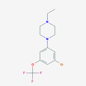 molecular formula C13H16BrF3N2O B8157009 1-(3-Bromo-5-(trifluoromethoxy)phenyl)-4-ethylpiperazine 