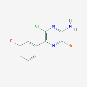 3-Bromo-6-chloro-5-(3-fluorophenyl)pyrazin-2-amine