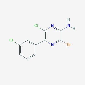 molecular formula C10H6BrCl2N3 B8157053 3-Bromo-6-chloro-5-(3-chlorophenyl)pyrazin-2-amine 