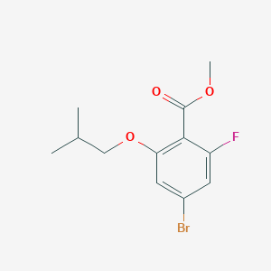 molecular formula C12H14BrFO3 B8157098 Methyl 4-bromo-2-fluoro-6-isobutoxybenzoate 