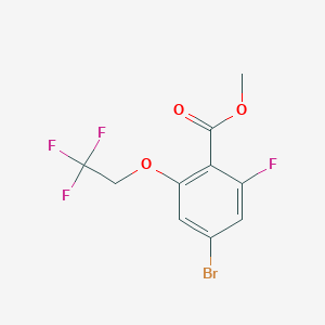 molecular formula C10H7BrF4O3 B8157108 Methyl 4-bromo-2-fluoro-6-(2,2,2-trifluoroethoxy)benzoate 