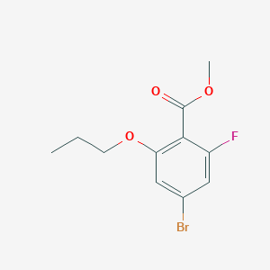 molecular formula C11H12BrFO3 B8157121 Methyl 4-bromo-2-fluoro-6-propoxybenzoate 