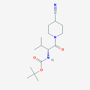 molecular formula C16H27N3O3 B8157123 (R)-tert-butyl (1-(4-cyanopiperidin-1-yl)-3-methyl-1-oxobutan-2-yl)carbamate 