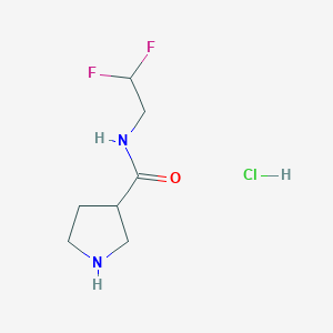 molecular formula C7H13ClF2N2O B8157139 N-(2,2-difluoroethyl)pyrrolidine-3-carboxamide hydrochloride 