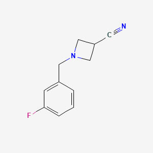 molecular formula C11H11FN2 B8157230 1-(3-Fluorobenzyl)azetidine-3-carbonitrile 
