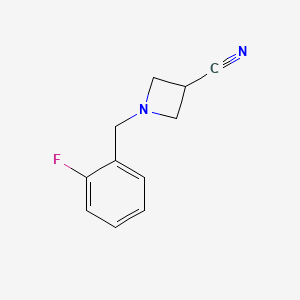 molecular formula C11H11FN2 B8157235 1-(2-Fluorobenzyl)azetidine-3-carbonitrile 