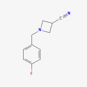 molecular formula C11H11FN2 B8157242 1-(4-Fluorobenzyl)azetidine-3-carbonitrile 