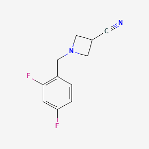 molecular formula C11H10F2N2 B8157244 1-(2,4-Difluorobenzyl)azetidine-3-carbonitrile 