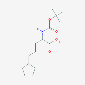 molecular formula C15H27NO4 B8157264 2-((tert-Butoxycarbonyl)amino)-5-cyclopentylpentanoic acid 