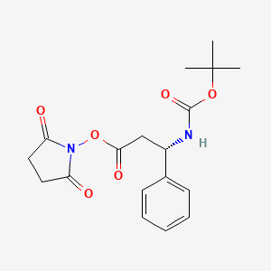 molecular formula C18H22N2O6 B8157283 (S)-2,5-dioxopyrrolidin-1-yl 3-((tert-butoxycarbonyl)amino)-3-phenylpropanoate 