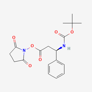 molecular formula C18H22N2O6 B8157291 (R)-2,5-dioxopyrrolidin-1-yl 3-((tert-butoxycarbonyl)amino)-3-phenylpropanoate 