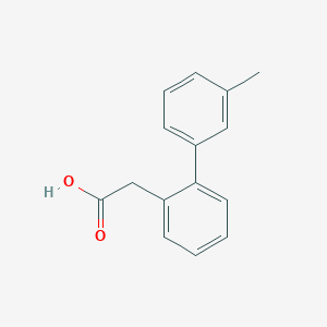 molecular formula C15H14O2 B8157300 2-[2-(3-methylphenyl)phenyl]acetic Acid 