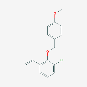 molecular formula C16H15ClO2 B8157361 1-Chloro-2-((4-methoxybenzyl)oxy)-3-vinylbenzene 