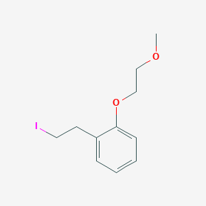 molecular formula C11H15IO2 B8157417 1-(2-Iodoethyl)-2-(2-methoxyethoxy)benzene 