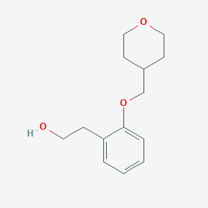 molecular formula C14H20O3 B8157425 2-(2-((Tetrahydro-2H-pyran-4-yl)methoxy)phenyl)ethanol 