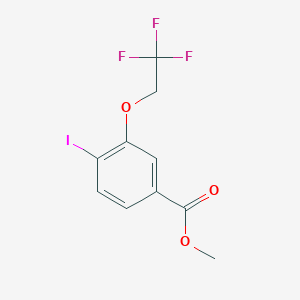 molecular formula C10H8F3IO3 B8157442 Methyl 4-iodo-3-(2,2,2-trifluoroethoxy)benzoate 