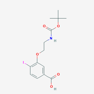 molecular formula C14H18INO5 B8157458 3-(2-((tert-Butoxycarbonyl)amino)ethoxy)-4-iodobenzoic acid 