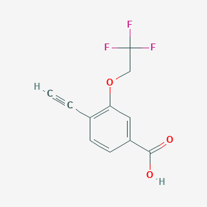 molecular formula C11H7F3O3 B8157492 4-Ethynyl-3-(2,2,2-trifluoroethoxy)benzoic acid 