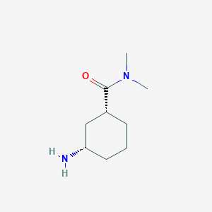 molecular formula C9H18N2O B8157518 cis-3-Amino-N,N-dimethylcyclohexanecarboxamide 