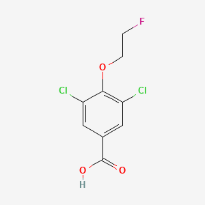 molecular formula C9H7Cl2FO3 B8157555 3,5-Dichloro-4-(2-fluoroethoxy)benzoic acid 