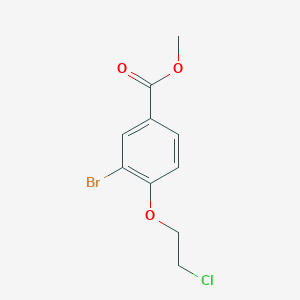 molecular formula C10H10BrClO3 B8157564 Methyl 3-bromo-4-(2-chloroethoxy)benzoate 