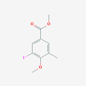 molecular formula C10H11IO3 B8157576 Methyl 3-iodo-4-methoxy-5-methylbenzoate 