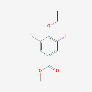molecular formula C11H13IO3 B8157580 Methyl 4-ethoxy-3-iodo-5-methylbenzoate 
