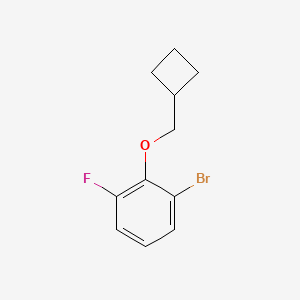 molecular formula C11H12BrFO B8157644 1-Bromo-2-(cyclobutylmethoxy)-3-fluorobenzene 