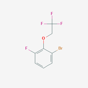 molecular formula C8H5BrF4O B8157658 1-Bromo-3-fluoro-2-(2,2,2-trifluoroethoxy)benzene 