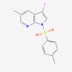 molecular formula C15H13IN2O2S B8157669 3-Iodo-5-methyl-1-tosyl-1H-pyrrolo[2,3-b]pyridine 