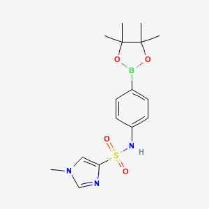 molecular formula C16H22BN3O4S B8157672 1-Methyl-N-[4-(4,4,5,5-tetramethyl-1,3,2-dioxaborolan-2-yl)phenyl]-1H-imidazole-4-sulfonamide 