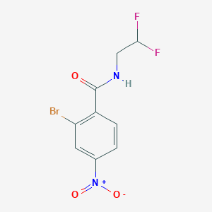 molecular formula C9H7BrF2N2O3 B8157707 2-Bromo-N-(2,2-difluoroethyl)-4-nitrobenzamide 